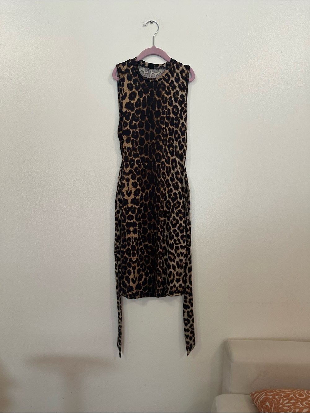 SHEIN Sleeveless Leopard Print Midi Dress - Brown & Black